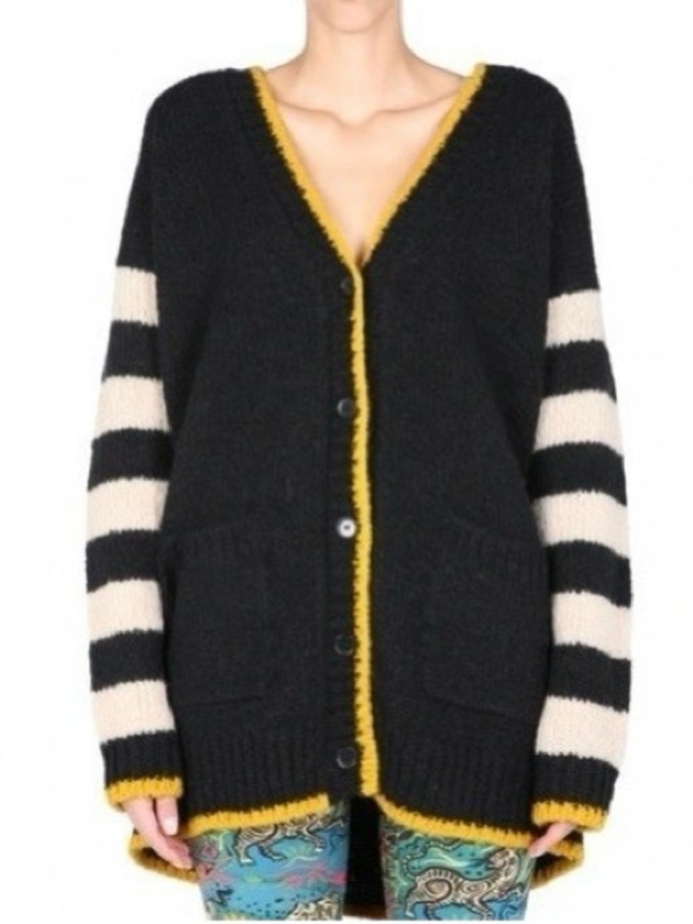 La DoubleJ Bowling Wool Alpaca Knit Stretch Oversize Cardigan